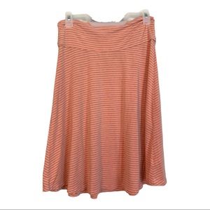 Gap Pink and Grey Striped Knit Skirt, Size Medium